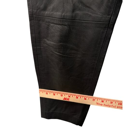 Nili Lotan 6 Lambskin Leather $1295 Straight Leg Tel Aviv Pants Paris Black NEW - Picture 10 of 13